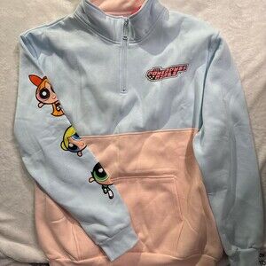 Powerpuff Girls-quarter Zip Pullover Sweatshirt XL